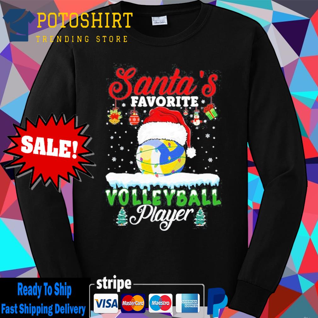 Santa's favorite volleyball player christmas volleyball s Long Sleeve