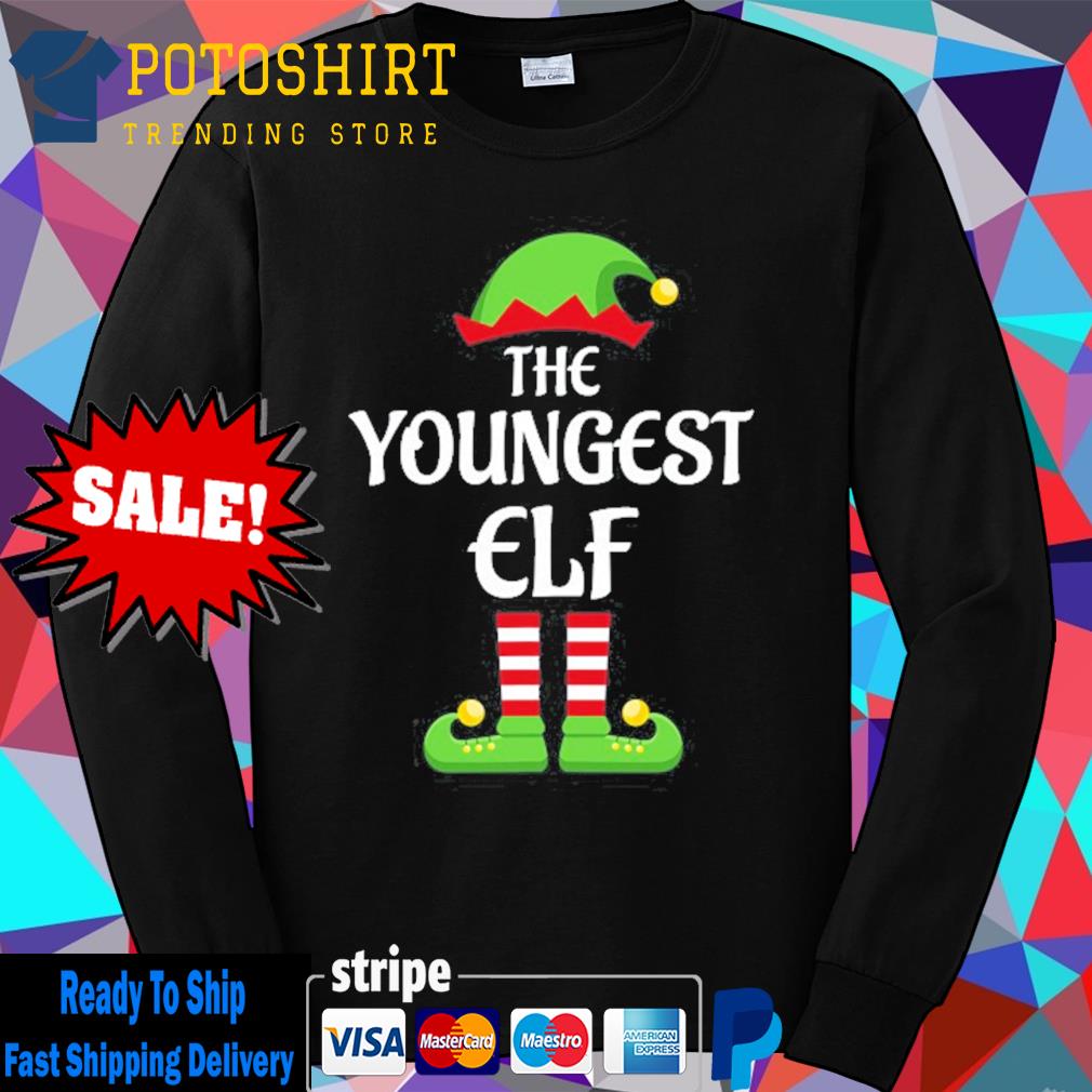 Youngest elf family matching group christmas s Long Sleeve
