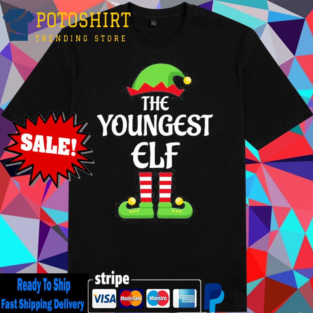 Youngest elf family matching group christmas shirt