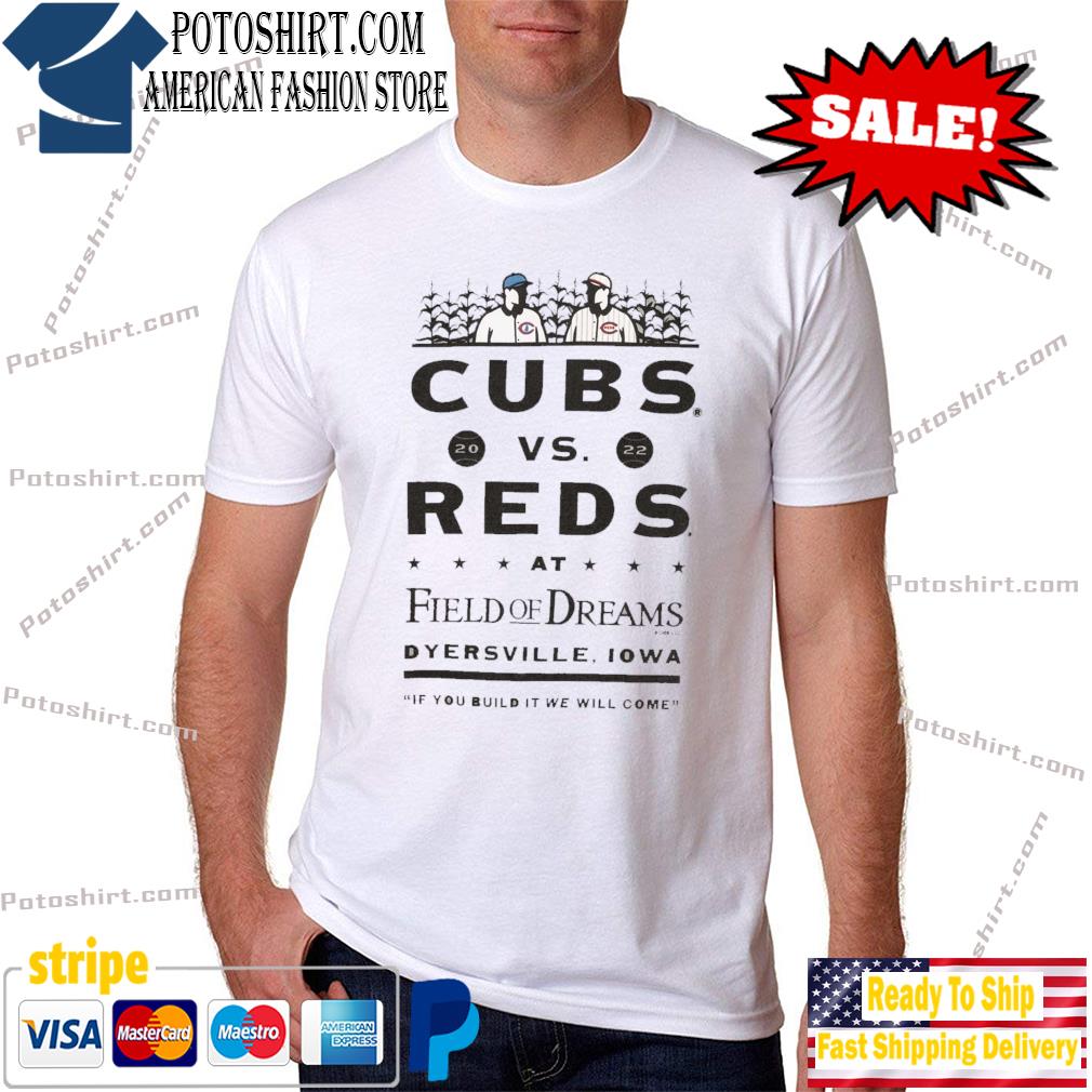 2022 field of dreams game posterized youth Cubs shirt