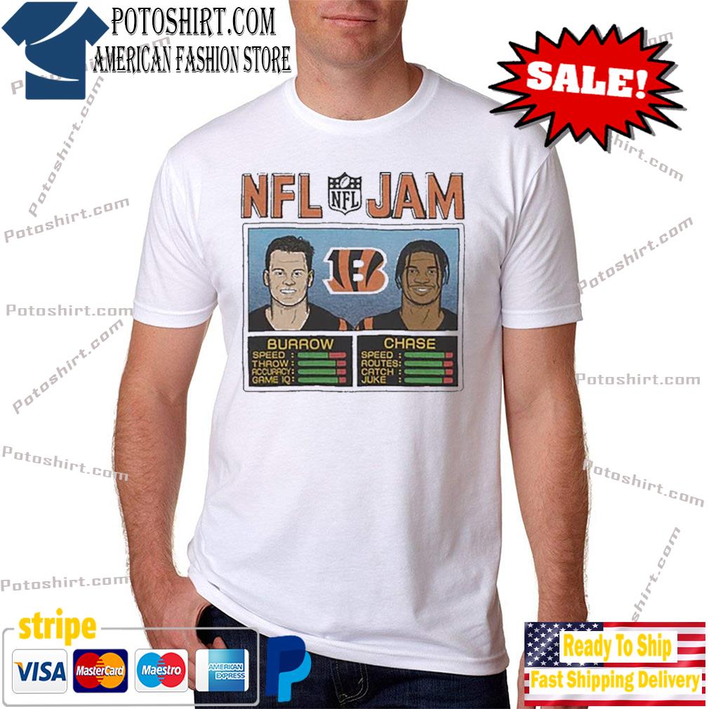 Joe Burrow, Ja'marr Chase, Cincinnati Bengals NFL Jam Bengals Burrow And Chase  Shirt, hoodie, sweater, long sleeve and tank top