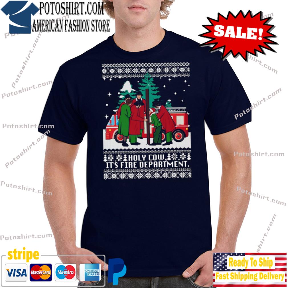 Holy cow it's fire department Ugly Christmas sweatshirt