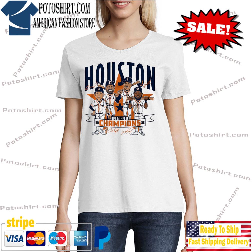 Houston 2022 league champions caricature signature houston astros team  American league champions 2022 signatures shirt, hoodie, sweater, long  sleeve and tank top