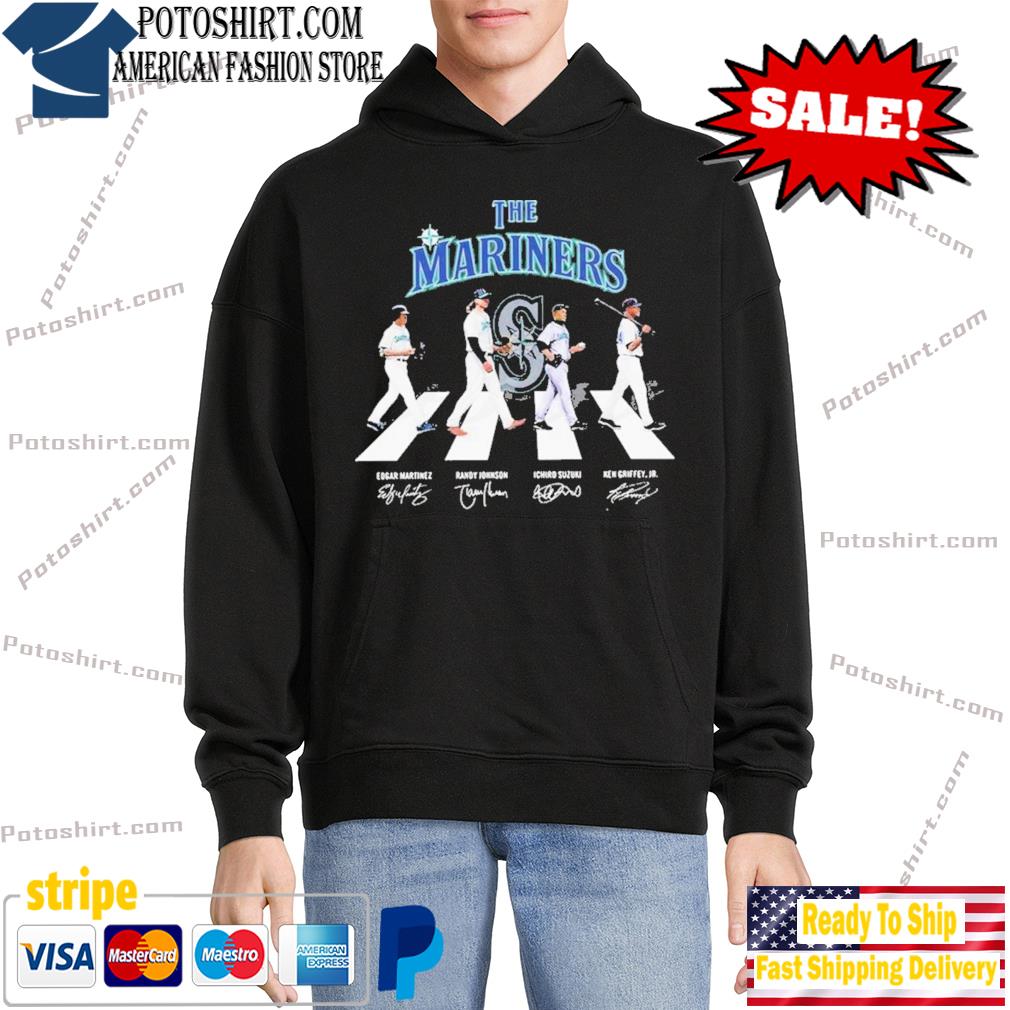 The seattle mariners abbey road october rise postseason signatures shirt,  hoodie, sweater, long sleeve and tank top