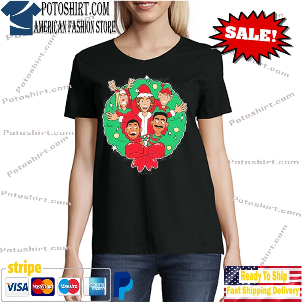 Baylen Levine Wreath Christmas T Shirt woman den