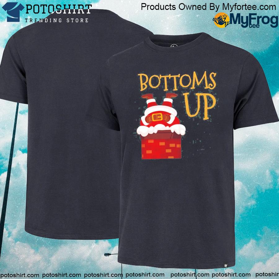 Bottoms up santa in chimney Christmas shirt
