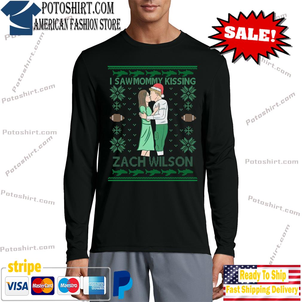 I Saw Mommy Kissing Zach Wilson Ugly Sweater, hoodie, sweater