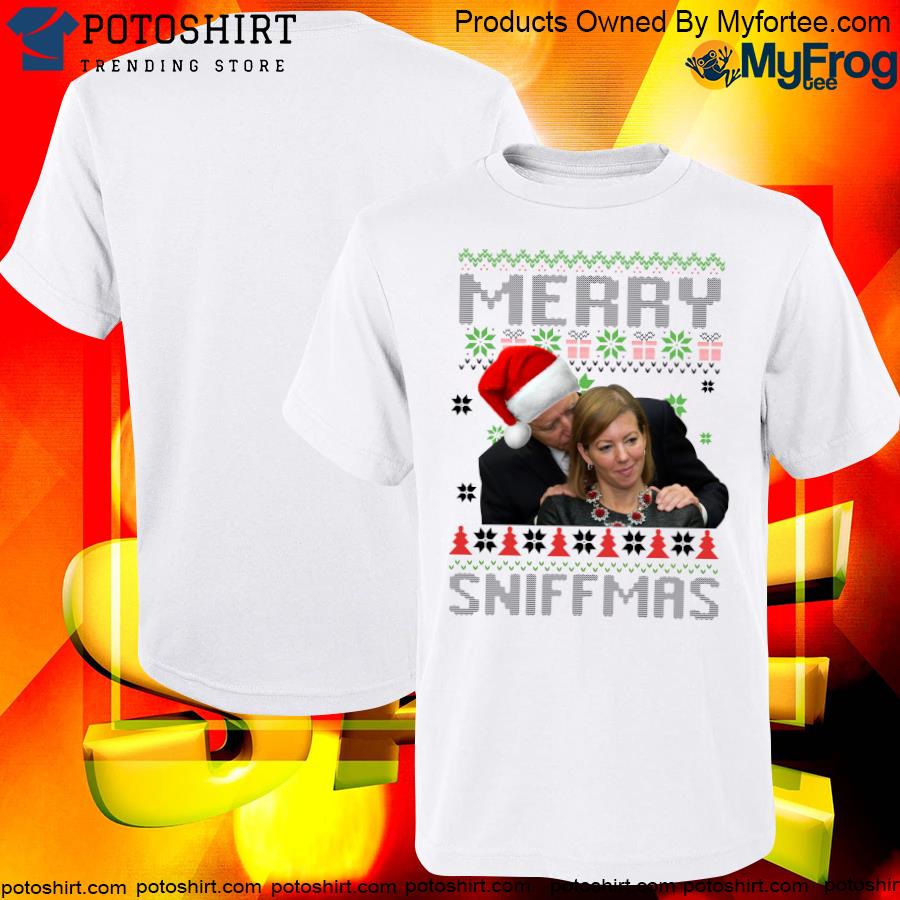 Joe Biden Merry Sniffmas Ugly Christmas Sweater Shirt Trang