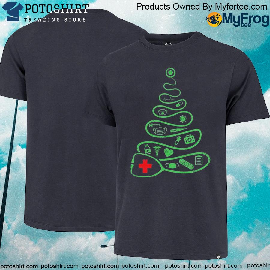 Nurse Stethoscope Christmas Tree T-Shirt
