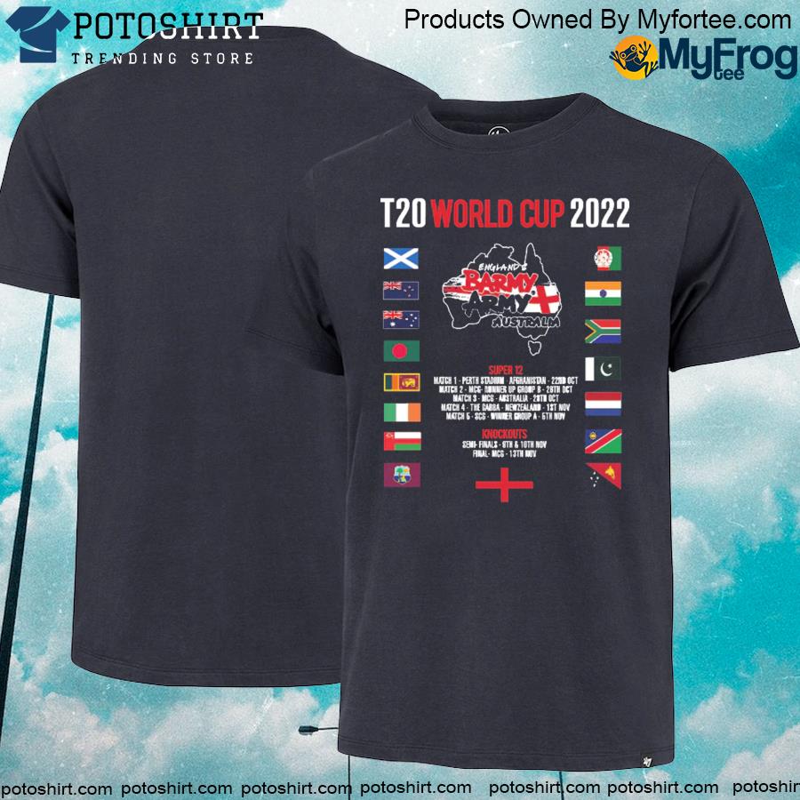 Official 2022 t20 world cup barmy army shirt