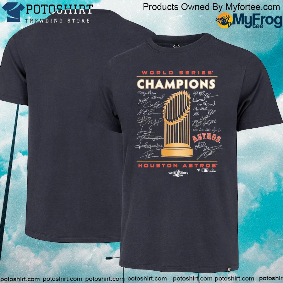 Official houston Astros 2022 World Series Champions Signature Roster T-Shirt