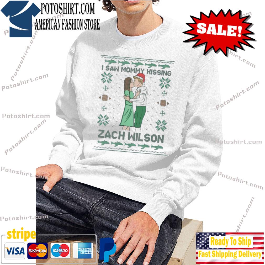 I saw mommy kissing zach wilson 2022 ugly Christmas sweater