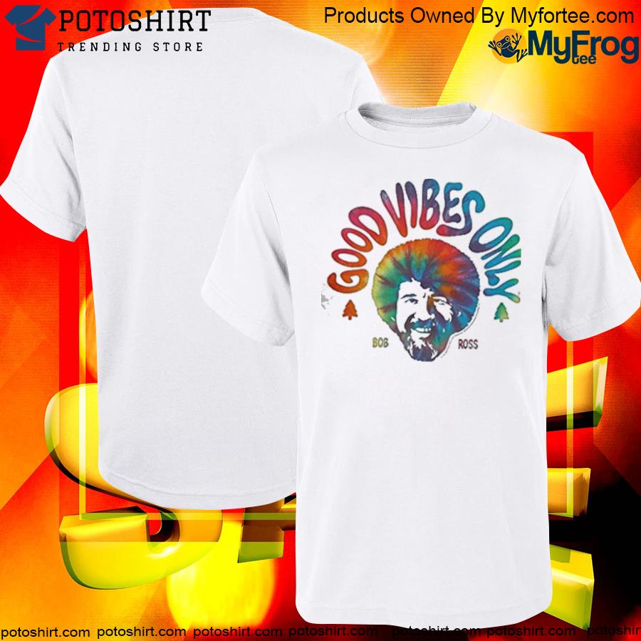 Official official Bob Ross Good Vibes Only Official White T-shirt