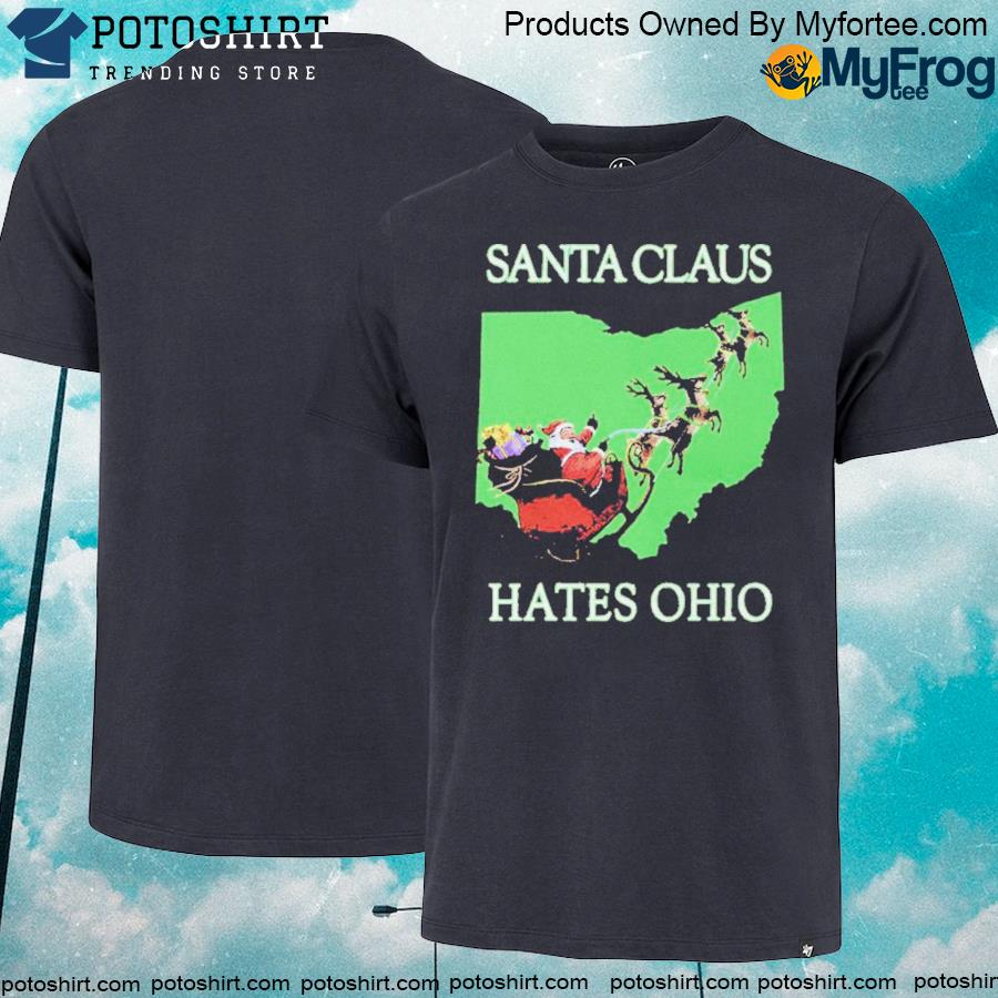 Official santa claus hates Ohio Ugly Christmas hoodie