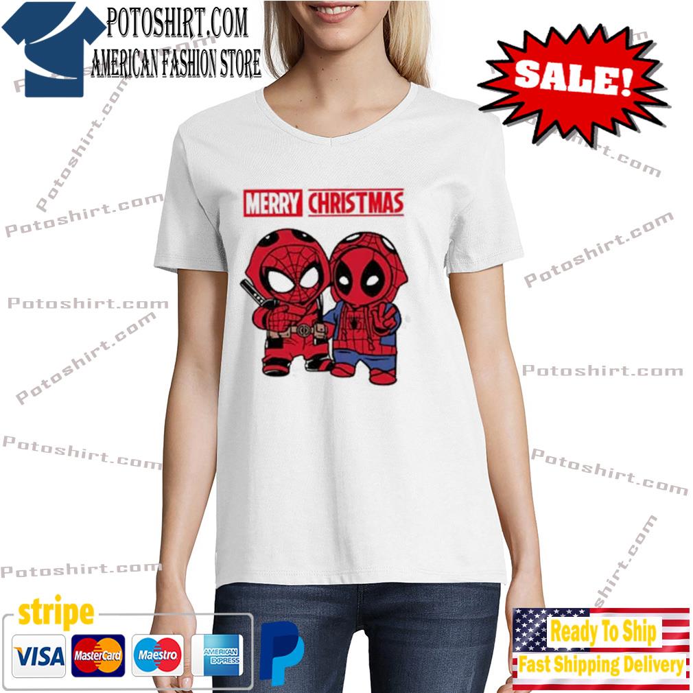 Official Spiderman and deadpool merry 2022 Ugly Christmas sweater Tshirt woman