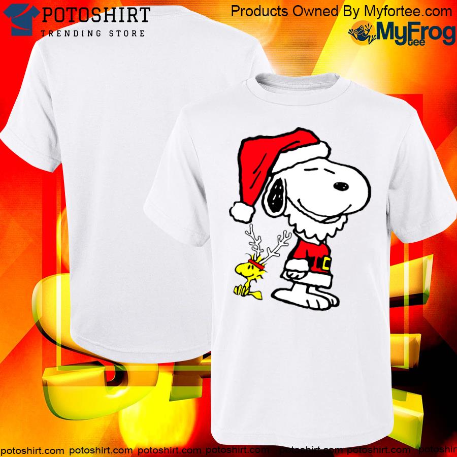 Snoopy Woodstock Christmas santa shirt