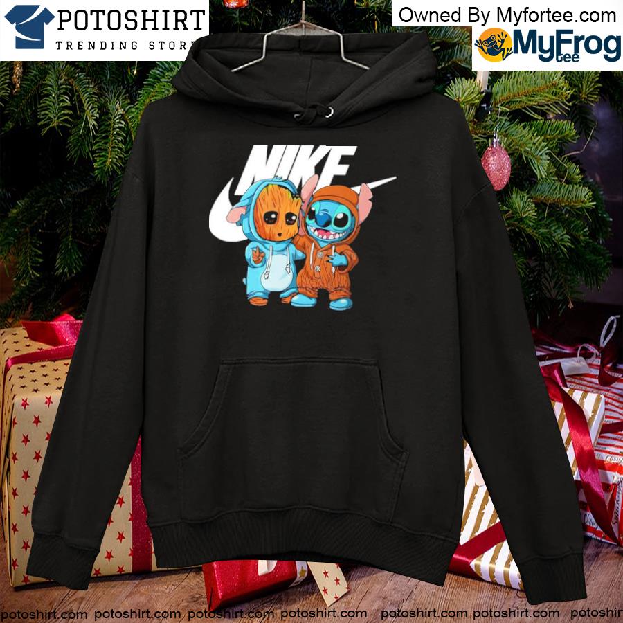 The Baby Groot And Stitch Merch nike logo Shirt hoodie