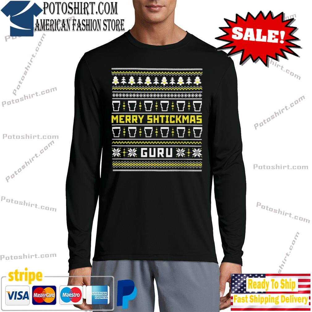 The guinness guru merry shtickmas the guinness guru Ugly Christmas sweater longsleeve