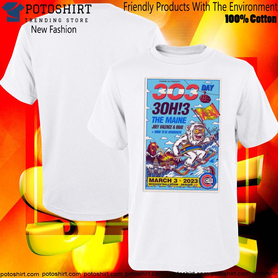 3oh!3 the Maine joey valence and brae mission ballroom in denver shirt