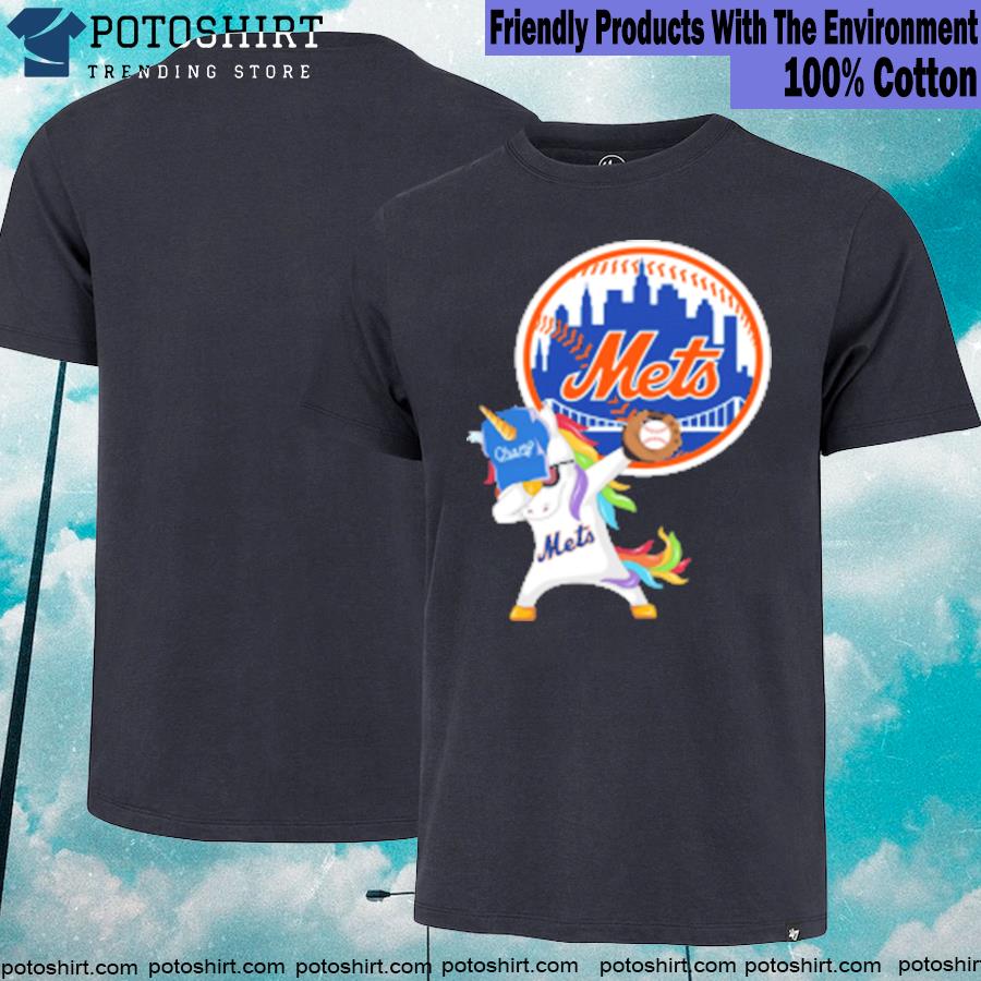 Hip hop dabbing unicorn flippin love new york mets T-shirt
