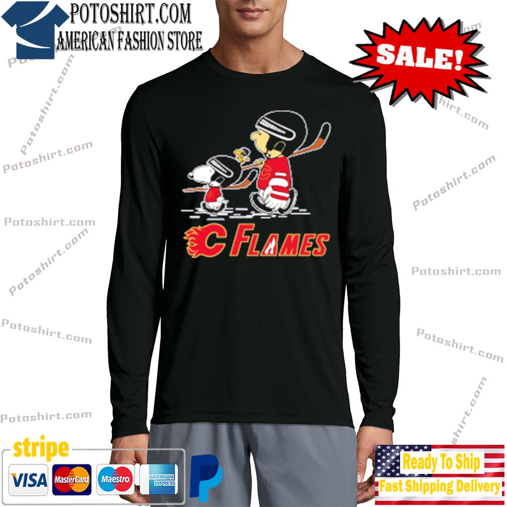 Let's Play Calgary Flames Ice Hockey Snoopy NHL Youth Hoodie 