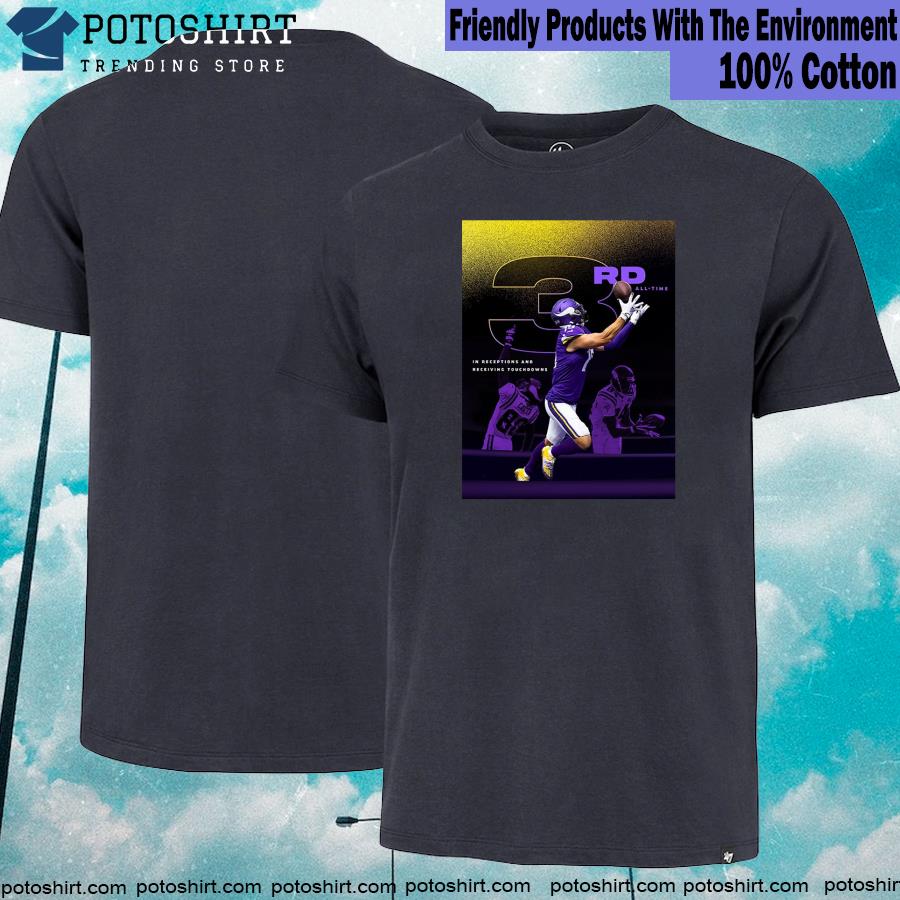 Official adam Thielen 3rd All Time In Receptions And Receiving Touchdowns Of Minnesota Vikings T-Shirt