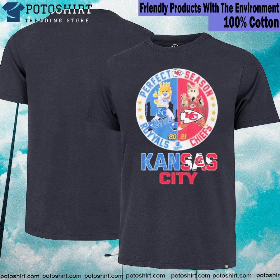 Official mascot Kansas City Royals and Kansas City Chiefs perfect season 2022 T-shirt