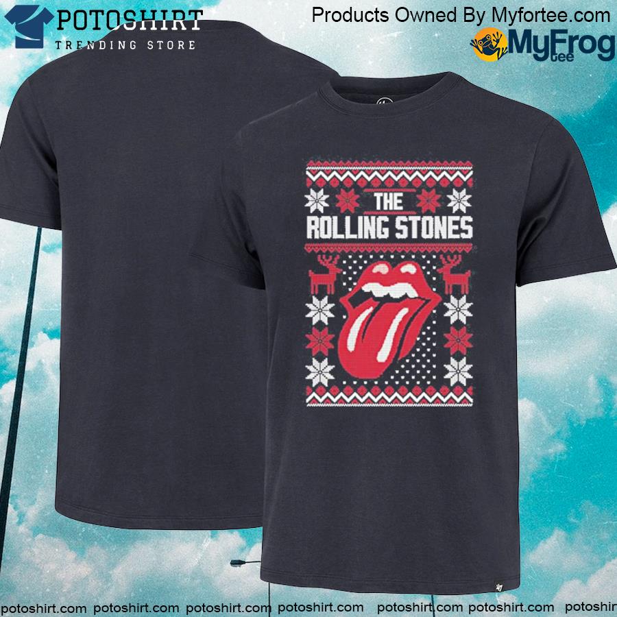Official rolling Stones Classic Tongue Royal Blue Ugly Christmas Sweater