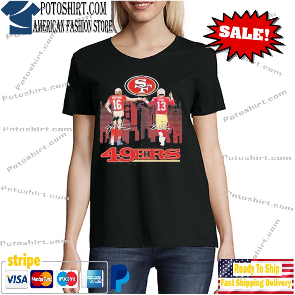 Original San Francisco 49ers City Joe Montana And Brock Purdy Signatures  T-shirt,Sweater, Hoodie, And Long Sleeved, Ladies, Tank Top