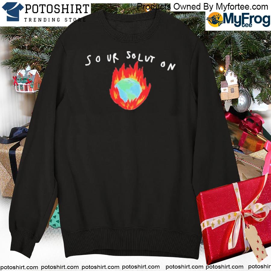 Sour solution in flames Ugly Christmas sweater swearte