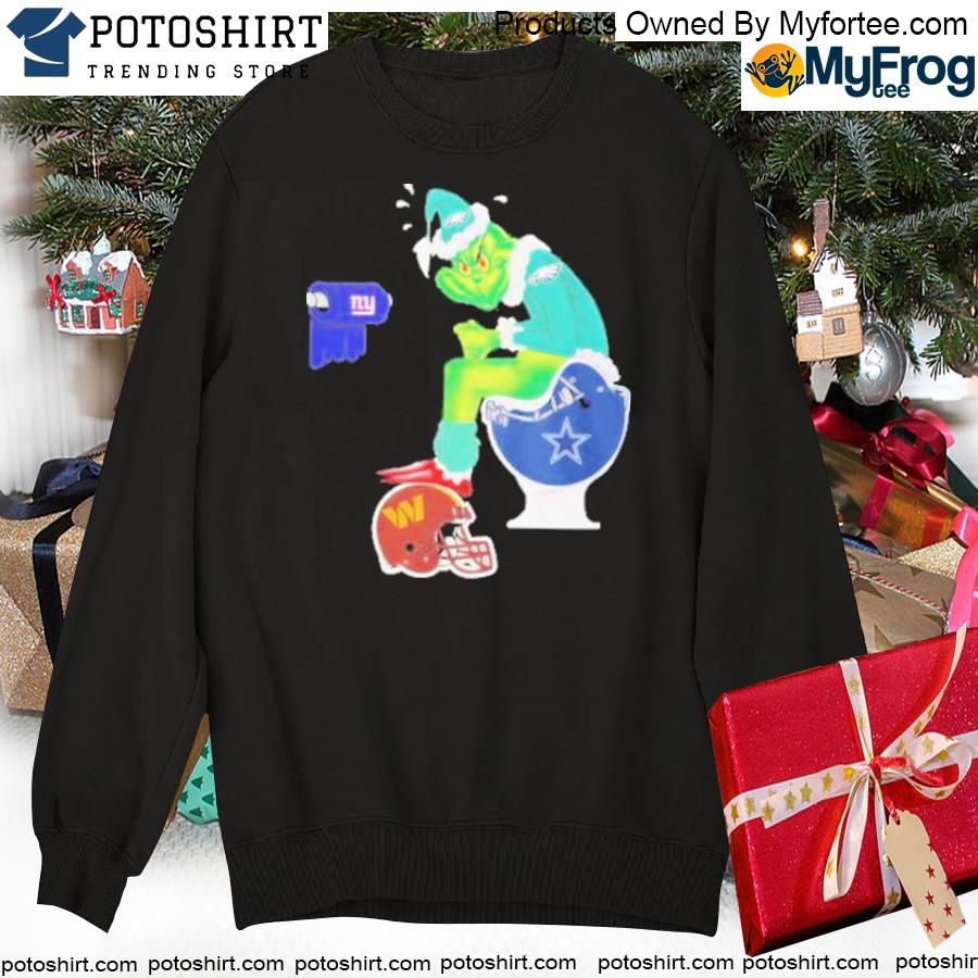 The grinch eagles and new york giants and Washington commanders and Dallas  Cowboys logo merry Christmas shirt, hoodie, sweater, long sleeve and tank  top