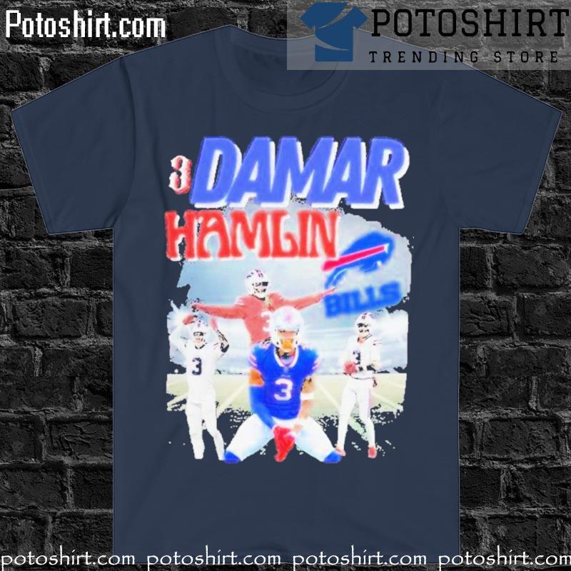 Pray For 3 Damar Hamlin Shirt, Buffalo Bills Unisex T-Shirt in 2023