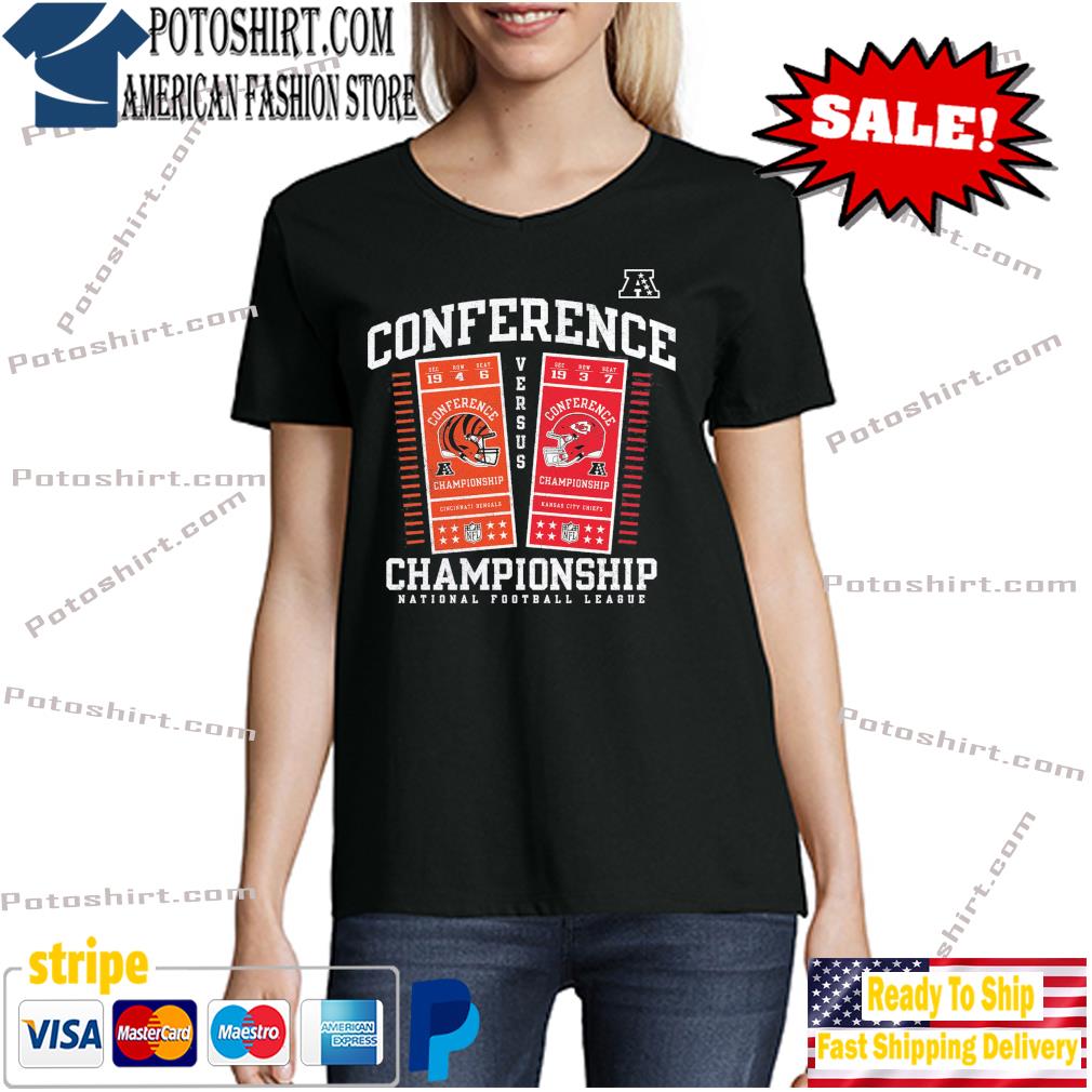 Cincinnati bengals vs Kansas city Chiefs fanatics branded AFC championship  ticket exchange t-shirt, hoodie, sweater, long sleeve and tank top