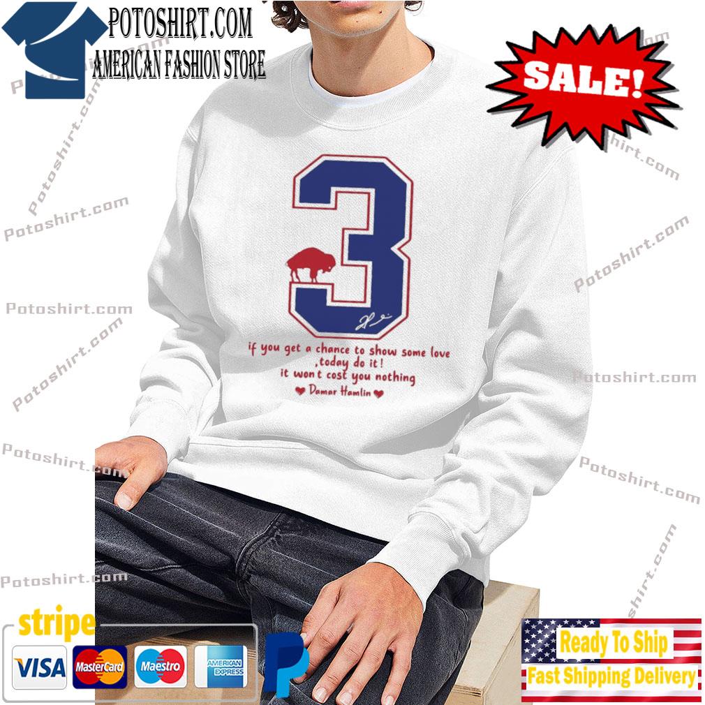 Love For 3 T-Shirt, Damar Hamlin T-shirt, Pray For Damar Hamlin Shirt,  hoodie, sweater, long sleeve and tank top