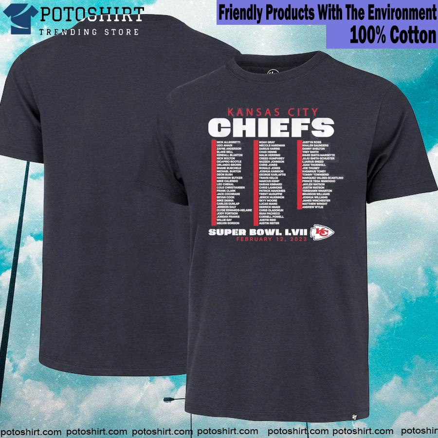 Kansas City Chiefs Fanatics Branded Super Bowl LVII Varsity Roster T-Shirt