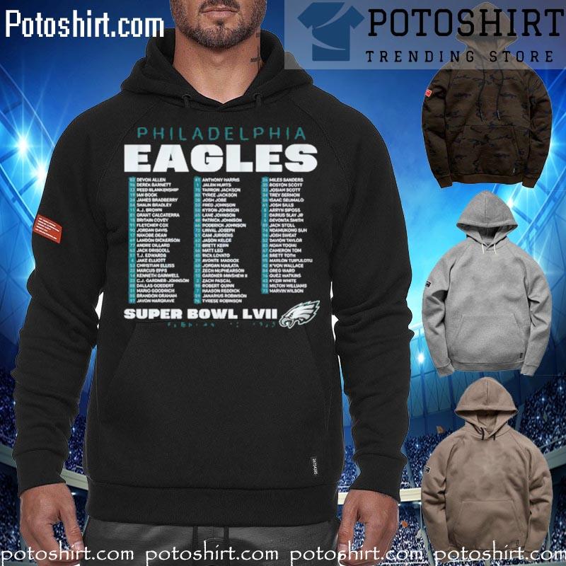 NFL super bowl lviI bound philadelphia eagles roster list T-s hoodiess