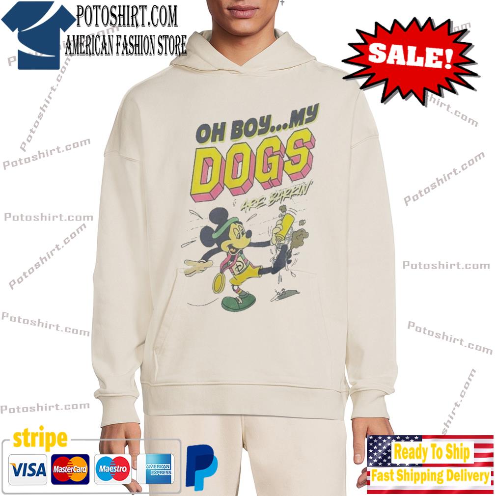 Official mickey oh boy my dogs are barking new T-s hôdie trang