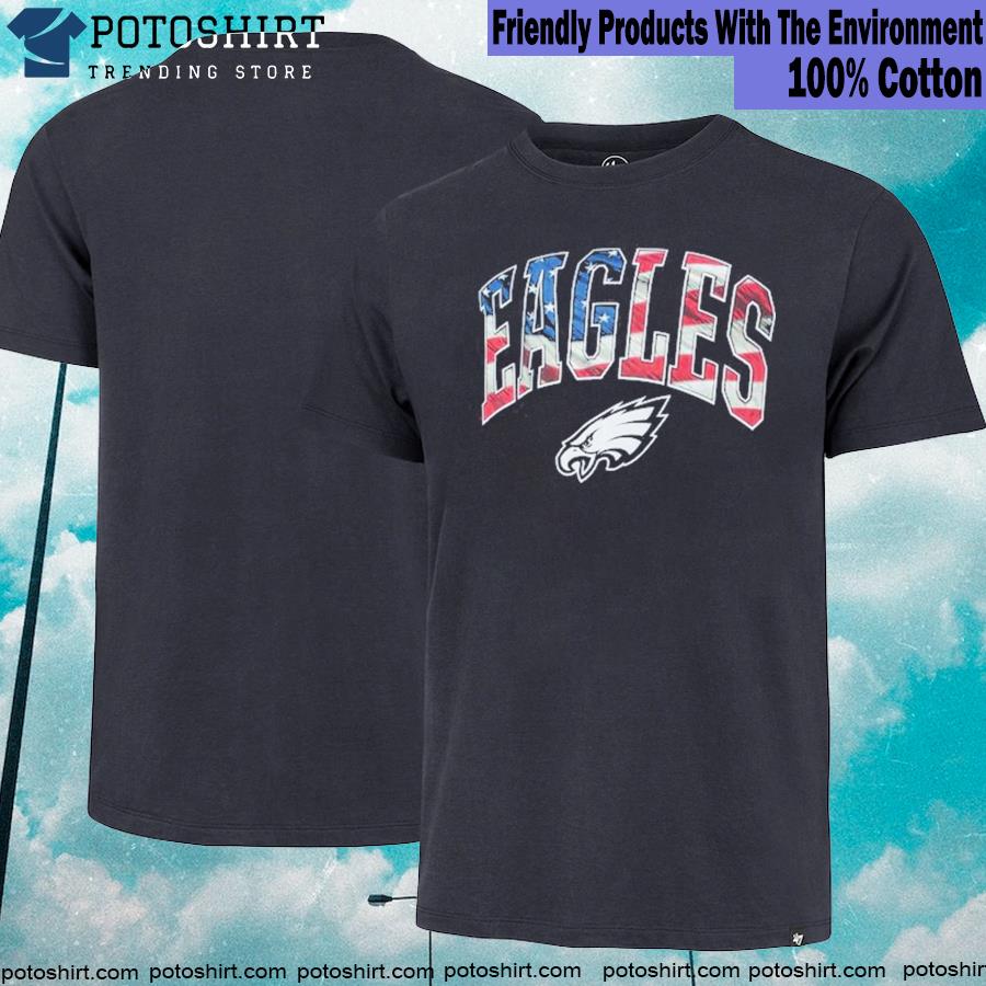 Philadelphia eagles big and tall 4th of july banner wave T-shirt