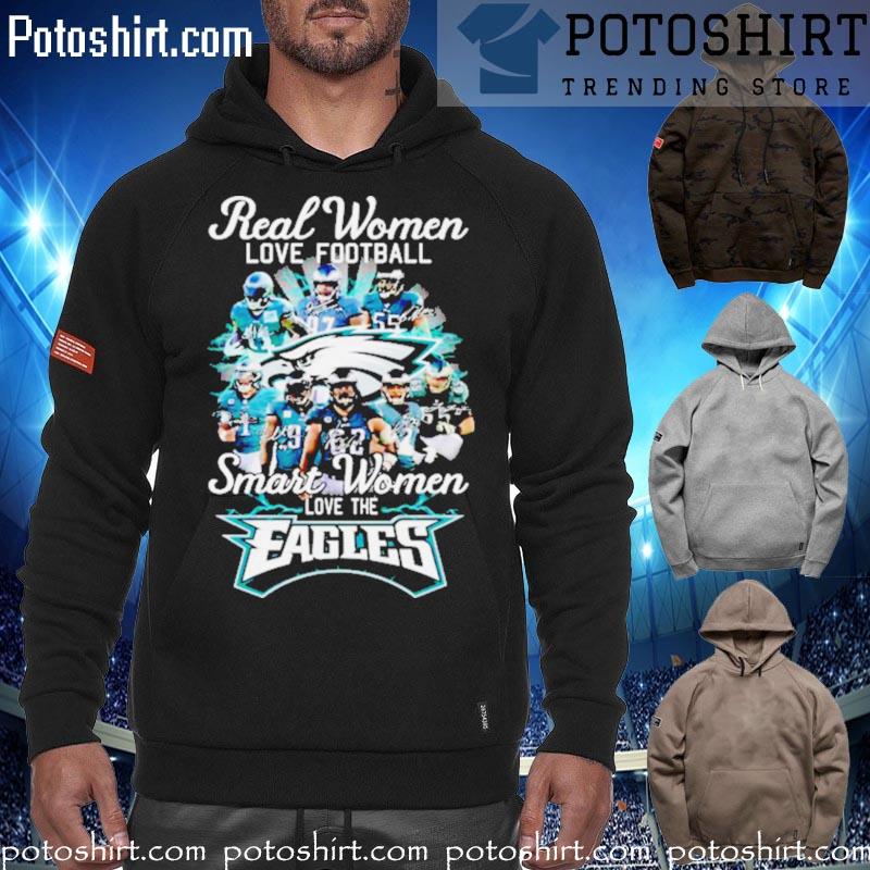 Real women love baseball smart women love the philadelphia eagles signatures 2023 T-s hoodiess