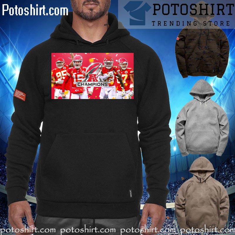 The Kanssas city Chiefs AFC champions supper bowl 2023 T-s hoodiess