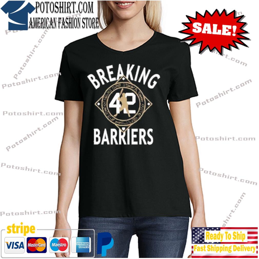 Brooklyn Dodgers Black Jackie Robinson 42 Breaking Barriers Performance T- shirt,Sweater, Hoodie, And Long Sleeved, Ladies, Tank Top