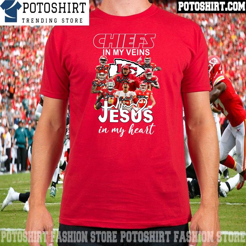 Kansas City Chiefs Logo 2023 In My Veins Jesus In My Heart shirt