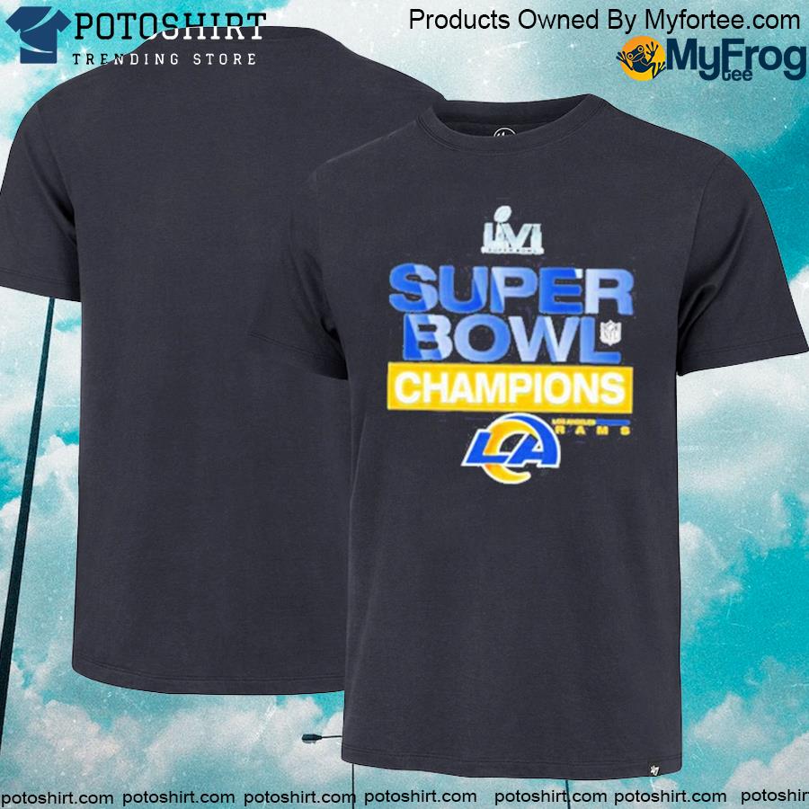 Official los angeles rams heathered gray super bowl lvi champions locker room trophy collection 2023 T-shirt