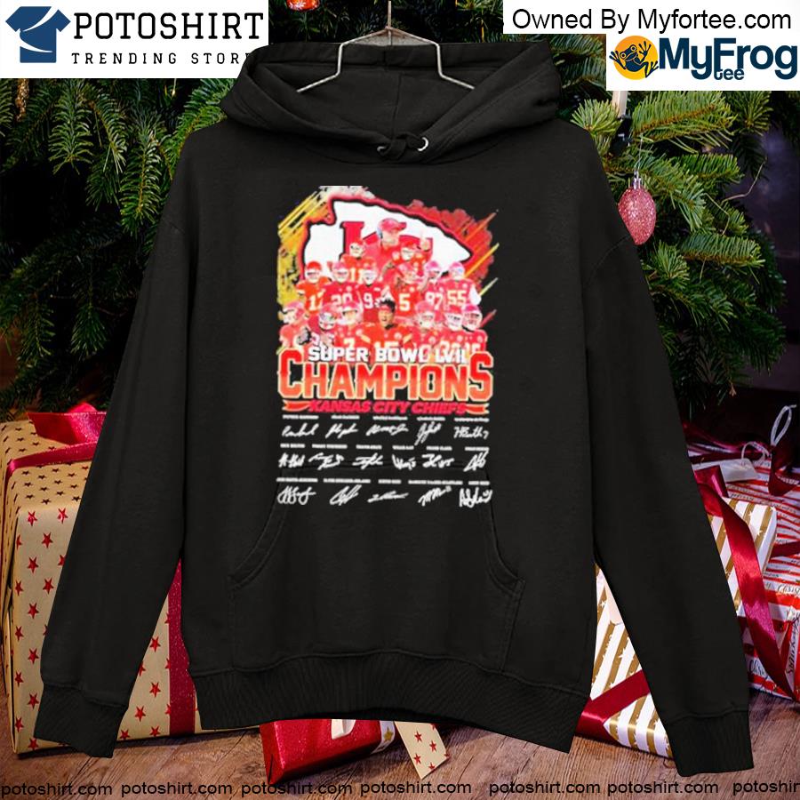 Official official 2023 Super Bowl LVII Champions Kansas City Chiefs team Win signatures T-s hoodie
