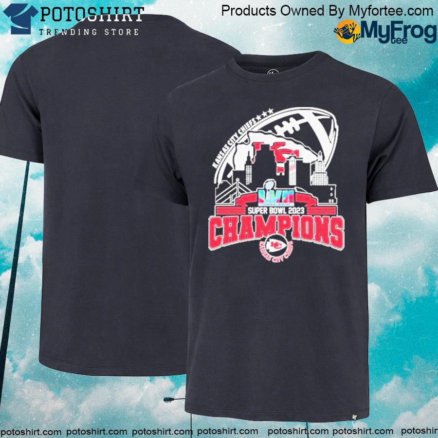 Official official Kansas city Chiefs skyline super bowl lviI 2023 champions T-shirts