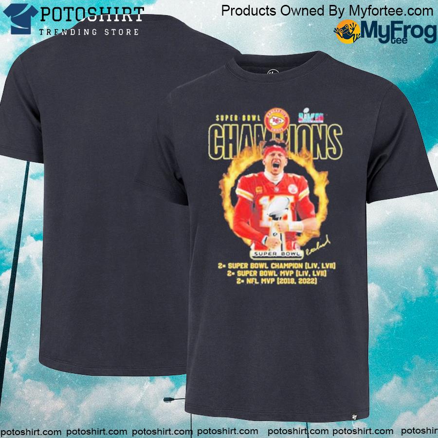 Official patrick Mahomes Super Bowl LVII Champions 2x Super Bowl T-shirt