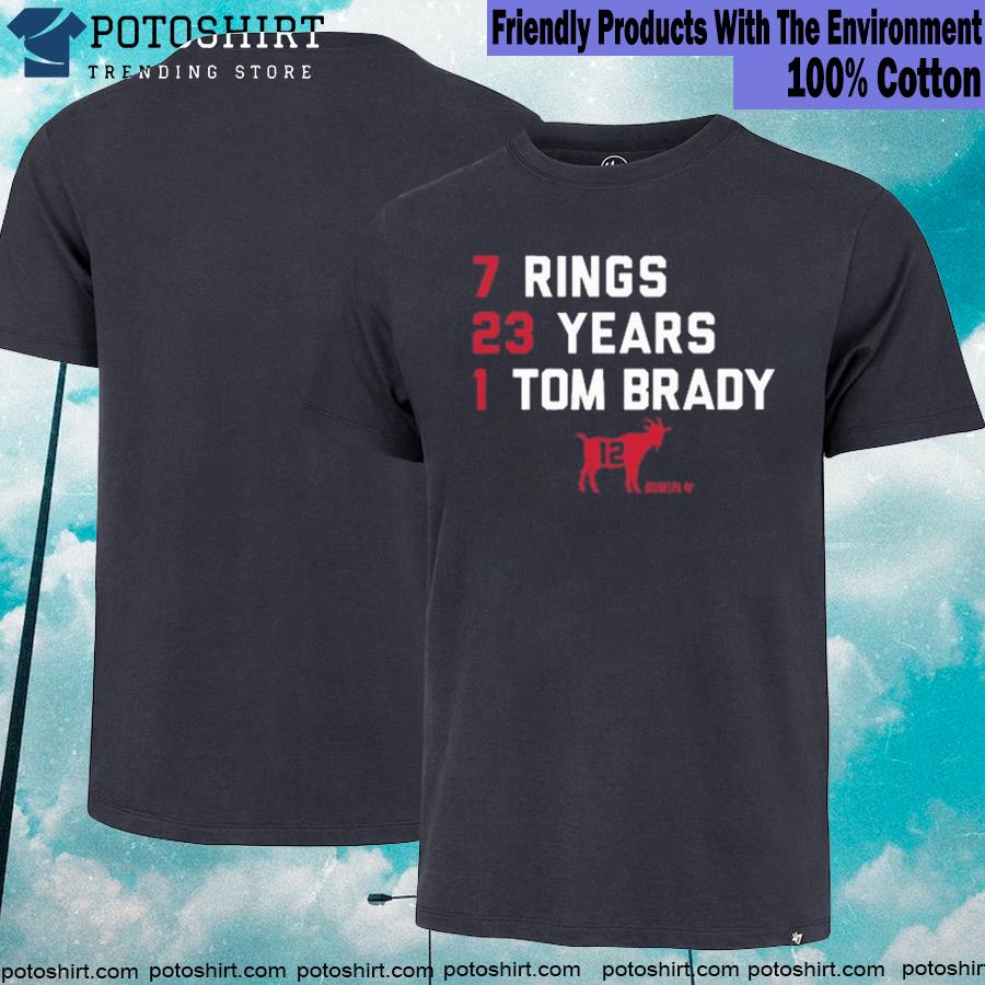 Official tom Brady Goat 2023 Shirt, Brady 7 Rings 23 Years