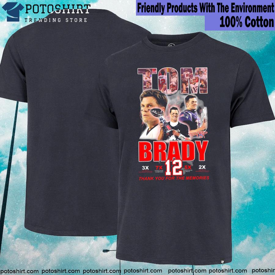 Official tom Brady Signatures Shirt Tom Brady Signatures 12 years thank you for the memories T-shirt