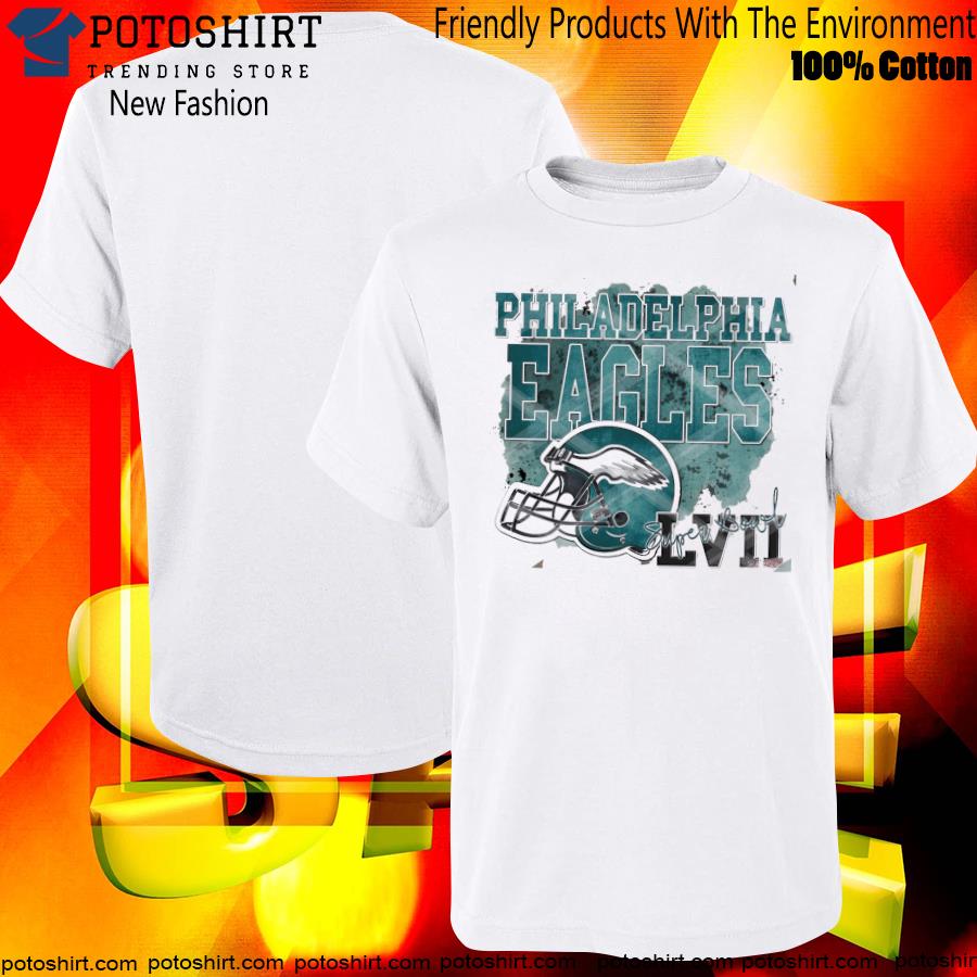 Philadelphia Football Helmet Watercolor Splash Super Bowl LVII 2023 T-shirt