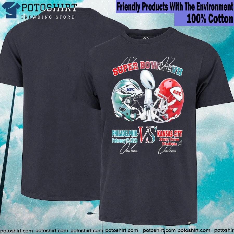 Super Bowl LVII Custom T-Shirt Philadelphia Eagles Vs. Kansas City Chiefs Football Party Tee